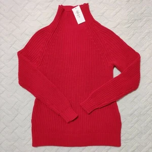 Style & Co Women's 100% Cotton Funnel-Neck Red Sweater SIze (PS, PL) - Picture 1 of 12
