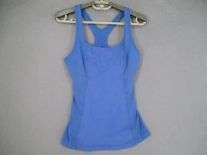 Lululemon Tank Womens 6 Blue Sleeveless Logo Crossback Running Gym Top Yoga - Picture 1 of 16