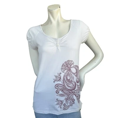 Top manga gorra babydoll cachemir blanco y granate The North Face Vapor Wick pequeña. Foto 1 de 4