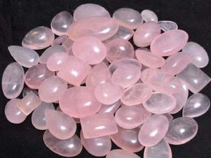 Natural Semi Precious Mixed shape Rose Quartz Cabochons Loose Gemstone lot K361 - Picture 1 of 3