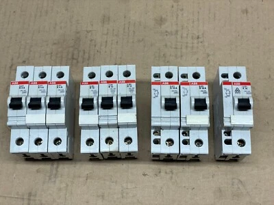 LOT - ABB circuit breaker 1 pole S271 K4A, S261 B10, S271 K10A, S271 K16 + aux - Image 1 of 2