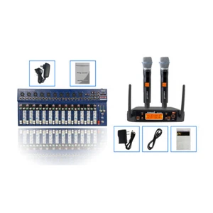 Mixer audio Bluetooth 14 canali USB MP3 Club Mixing 2CH UHF microfono palmare - Foto 1 di 12