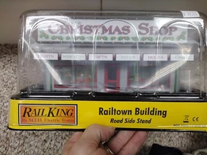 MTH Railtown Building Roadside Stand 30-90637 Ye Old Christmas Shop W/Op. Lights - Picture 1 of 2