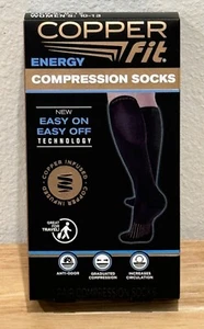 NEW NIB COPPER FIT ENERGY UNISEX COMPRESSION SOCKS LARGE / XL W 10-13 / M 9-12 - Picture 1 of 8