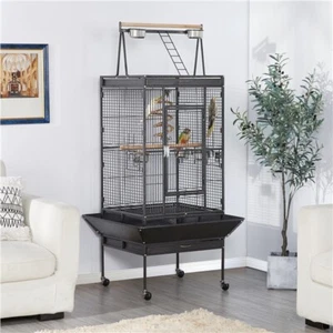 174cm Playtop Parrot Cage Large Metal Bird Cage w/Rolling for Canaries Cockatiel - Picture 1 of 12