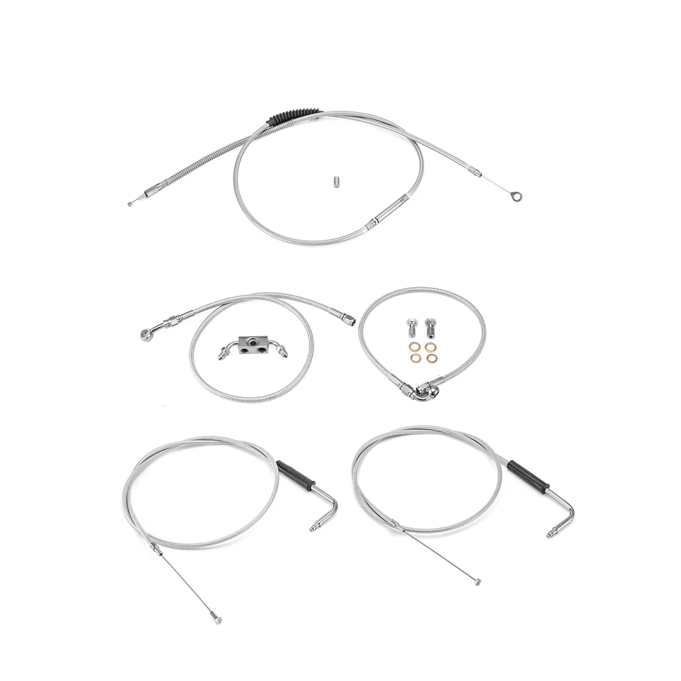 Kit de cable de acelerador de embrague de línea de freno de manillar de 12" 14" para Harley Dyna FXDWG ABS Foto 1 de 4