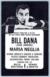 Postal de Bill Dana Maria Neglia John Ascuagas Nugget Casino Nevada años 70 - Imagen 1 de 2