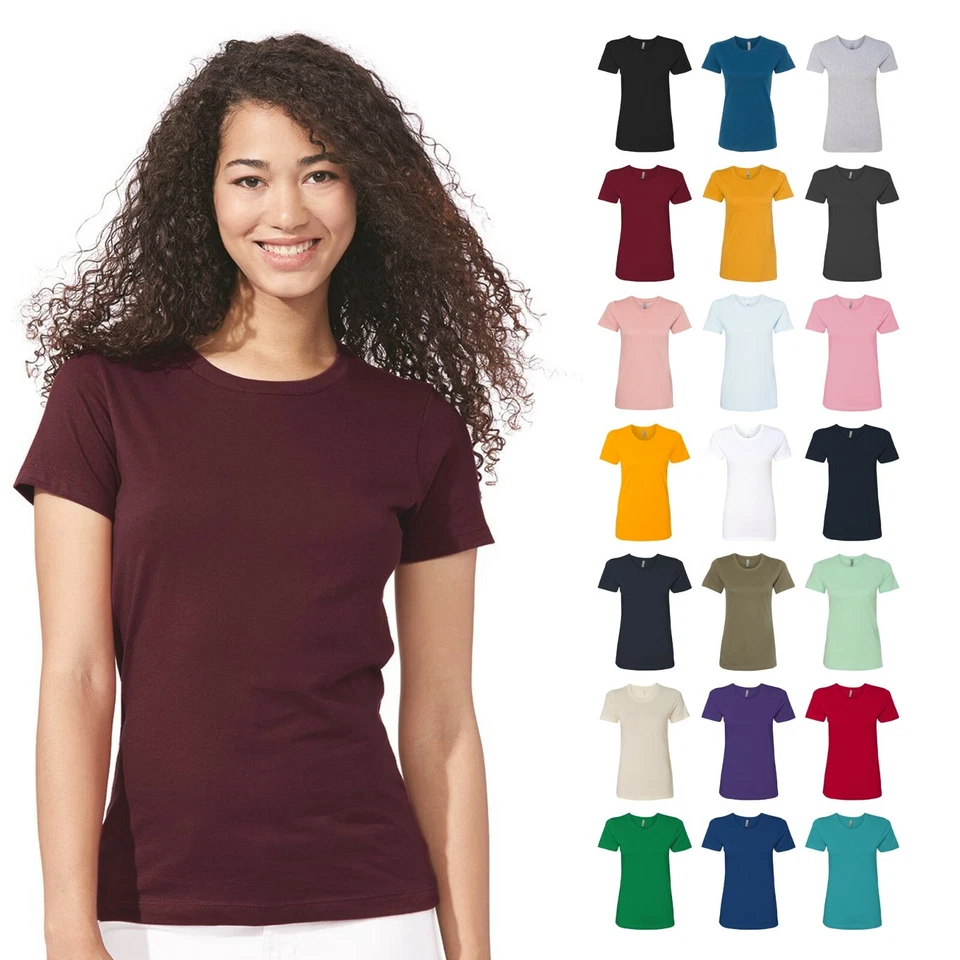 Next Level Mujer Algodón Novio Crew Camiseta Manga Corta Camiseta en Blanco 3900 Foto 1 de 1