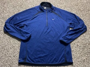 Nike 1/4 Zip Pullover Mens XXL Blue Polyester Wool Baselayer 339654-489 - Picture 1 of 9