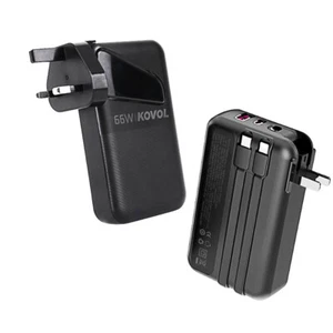 Tragbares Ladegerät mit eingebautem Kabel + Wechselstromstecker USB C Powerbank - Zdjęcie 1 z 20
