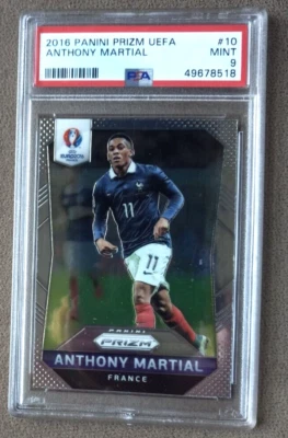 2016 Panini Prizm UEFA Soccer Anthony Martial France #10 ~ PSA Graded 9 Mint - Image 1 of 2