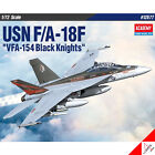 Academy 1/72 Usn F/A-18F "Vfa-154 Black Knights"Fighter Plastic Model Kit #12577