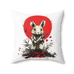 Samurai Mouse Pillow, Cozy Home Decor, Gift for Animal Lovers, Japanese [...] - Picture 1 of 13