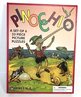 Pinocho Juego de 6 Puzzles Infantiles Nueva Caja Abierta - 33 Piezas Foto 1 de 4