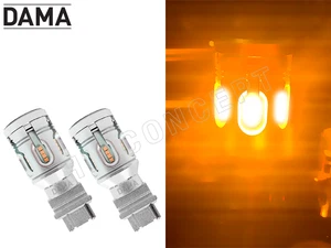 DAMA MINI 3156 AMBER LED Wedge Bulbs CANbus 24CSP Front Rear Turn Signal DRL 2X - Picture 1 of 6