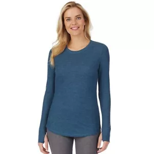 CUDDL DUDS Stretch Thermal Long Sleeve Crewneck Top sz XS X-Small (2-4) Blue - Picture 1 of 3