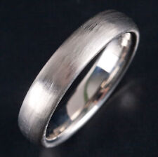 14k White Gold Benchmark Brushed Style Wedding Anniversary Ring 5.92g