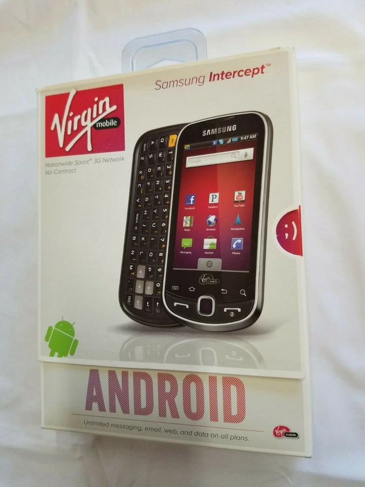 Samsung Intercept SPH-M910 Gray Virgin Mobile Prepaid Smartphone Cellphone - Image 1 of 3