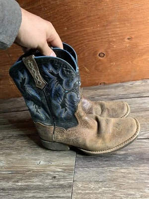 Niños Ariat 10012794 Talla US 4 Cuero Marrón Negro Azul Botas N28 Foto 1 de 4