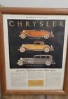 Framed Magazine Vintage Print Auto Ad Saturday Evening Post CHRYSLER 12"X16"