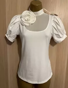 New Anne Fontaine 'NOLIA' White Stretch Jersey Blouse UK8(38) - Picture 1 of 7