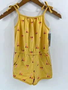 NWT Girls XS X-Small Cat & Jack Jumper Jumpsuit Outfit Summer Yellow Casual - Picture 1 of 5