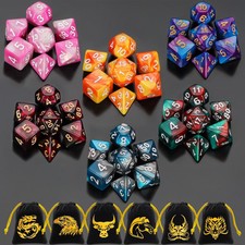 DND Dungeons and Dragons Dice 6 Sets With Pouch DD Toys Games Kids US
