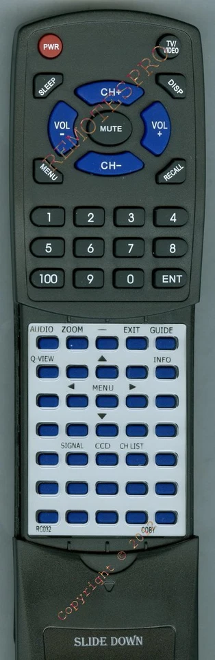 Replacement Remote for COBY DTV102, RC032 - Image 1 of 1