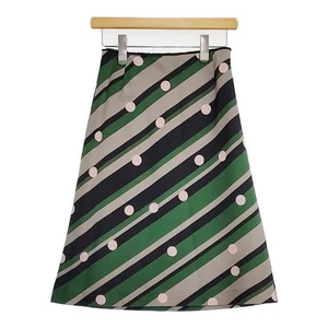 mina perhonen ia5266 festival wool silk skirt Green gray 5-0901M∞ - Picture 1 of 7