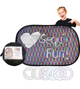 Giant Rainbow Reversible Sequins Sensory Toy w/ Shape Stencils by MEAVIA - Picture 1 of 14