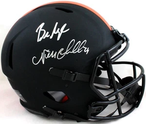 Baker Mayfield Nick Chubb Signed Browns F/S Authentic Eclipse Helmet- Beckett - Picture 1 of 5