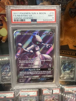 Pokémon Mewtwo GX Full Art Holo TCG Card Shining Legends 72/73 PSA 9 - Image 1 of 2