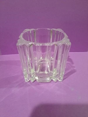 Studio Nova From Japan Vintage Square Crystal Glass Vase/Candleholder - Image 1 of 4
