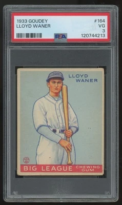 1933 Goudey Lloyd Waner RC #164 PSA 3 - Image 1 of 2