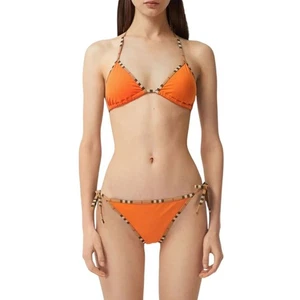 Conjunto de bikini Burberry triángulo naranja a cuadros traje de baño ropa de playa, talla: sm nuevo con etiquetas - Imagen 1 de 6