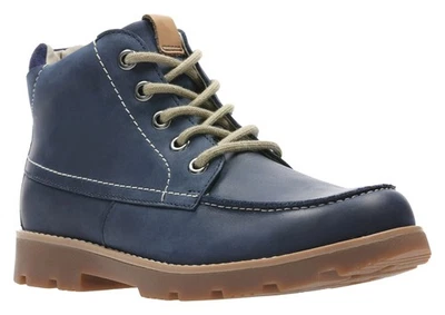 Clarks Boys Comet Moon Navy Leather Air Spring Boots Size UK 11G - Image 1 of 4