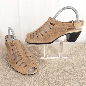Munro Slingback-Sandalen Größe 9W, Abby, metallic/goldfarbenes Leder, zehenfreie hochhackige Schuhe - Bild 1 von 12