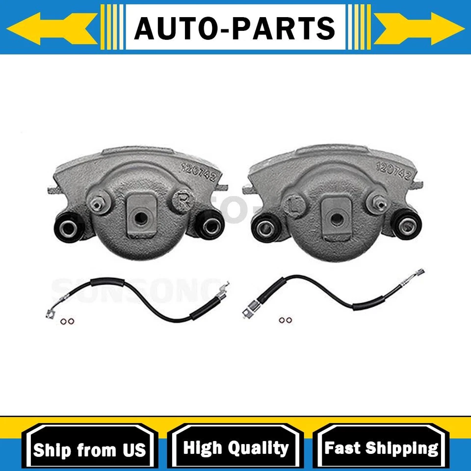 Front Brake Caliper with Hoses Driver Passenger Side Fits Jeep Cherokee 4.0L - Image 1 of 4