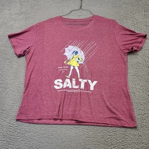 Unbranded Choose To Be Salty Tshirt Womans Size XL Maroon Short Sleeve Crew Neck - Picture 1 of 9
