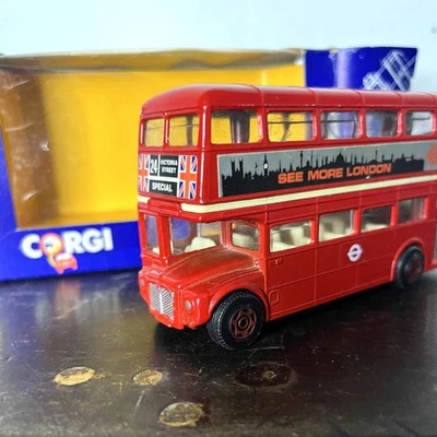 Corgi Die-Cast London Red Double-Decker Bus Collectible Boxed Model 1980s - Image 1 of 4