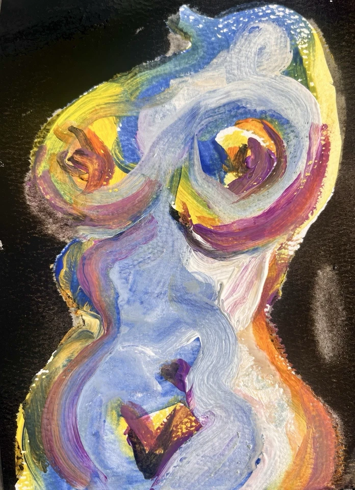 Arte figurativo de Rachael Noton - Pintura abstracta colorida de mujer desnuda Foto 1 de 1