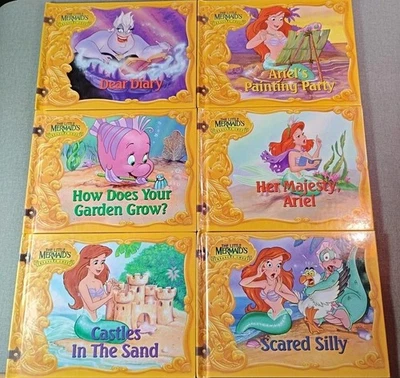 Little Mermaid Treasure Chest 6 Vintage Hardcover Book Lot Ariel Disney - Image 1 of 4