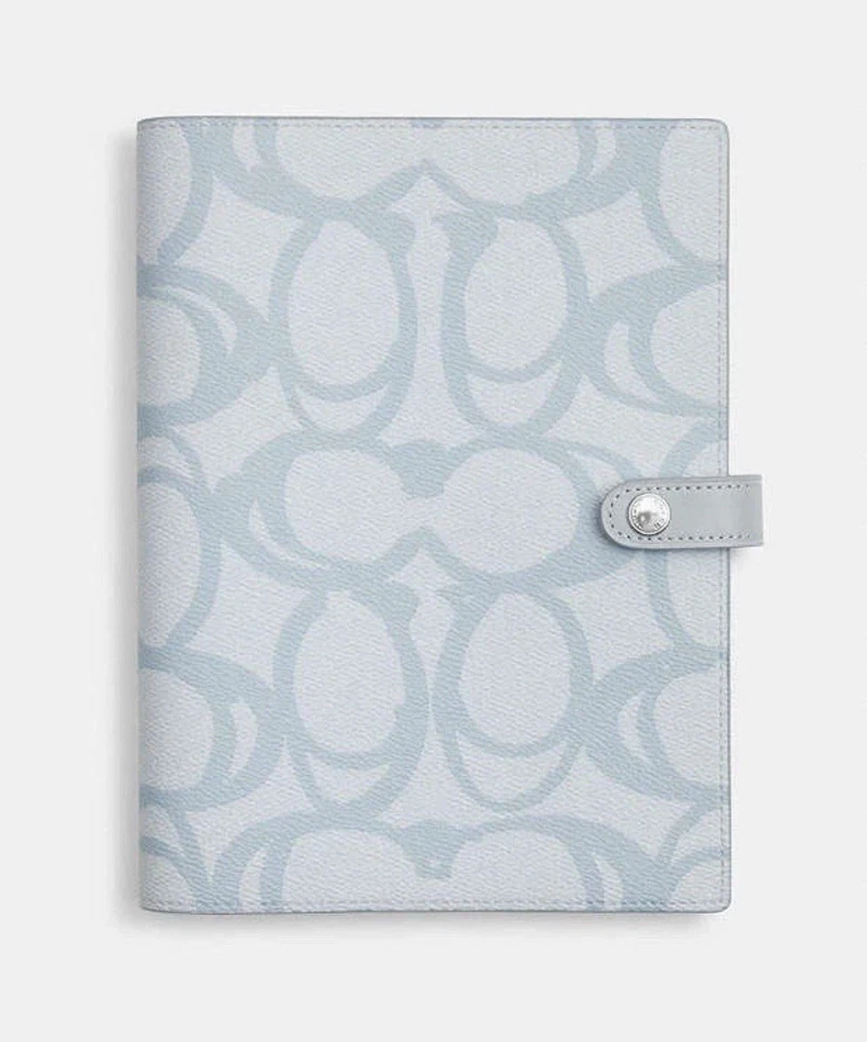 Coach Notebook in Sketch Signature Canvas Ice Blue CB151