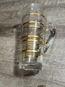 Jarra Martini de vidrio anillado dorado MCM, sin marcas. - Imagen 1 de 6