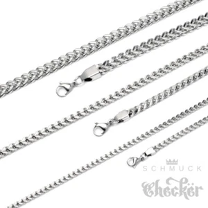 Männer Halskette Fuchsschwanzkette Edelstahl silber Kette doppelte Panzerkette - Bild 1 von 7