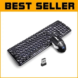 Crystal Panel Gaming Keyboard & Mouse Combo - Mechanical Feel & LED Lights - Picture 1 of 11