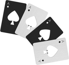 4 Pezzi Carta Di Credito Dimensione Poker Apribottiglie Bar in Acciaio Inox Birr