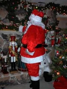 KOMPLETTER WEIHNACHTSMANNANZUG AUS PLÜSCH und PELZ mit PERÜCKE und BART (G) - Bild 1 von 1