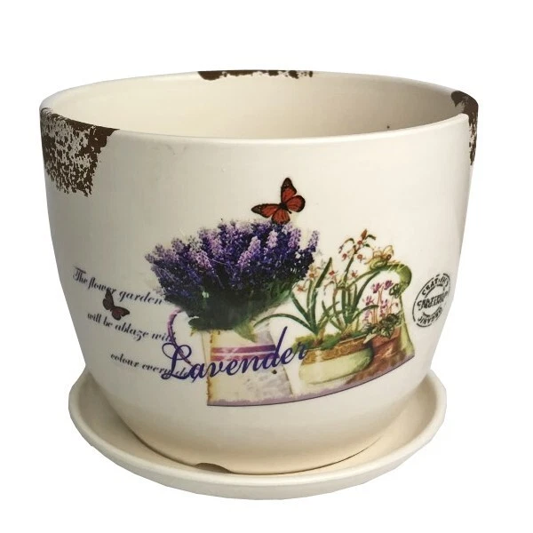 10CM BLUMENTOPF HOME OFFICE DEKO LAVENDEL PFLANZEN VASE VINTAGE ÜBERTOPF NEU - Bild 1 von 1