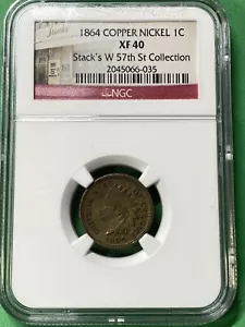 1864 Indian Head Cent Copper Nickel XF40 NGC - Picture 1 of 2